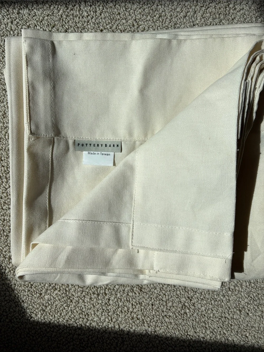 Pottery Barn Cream Canvas Curtains / 2 panels / 44” x 84”